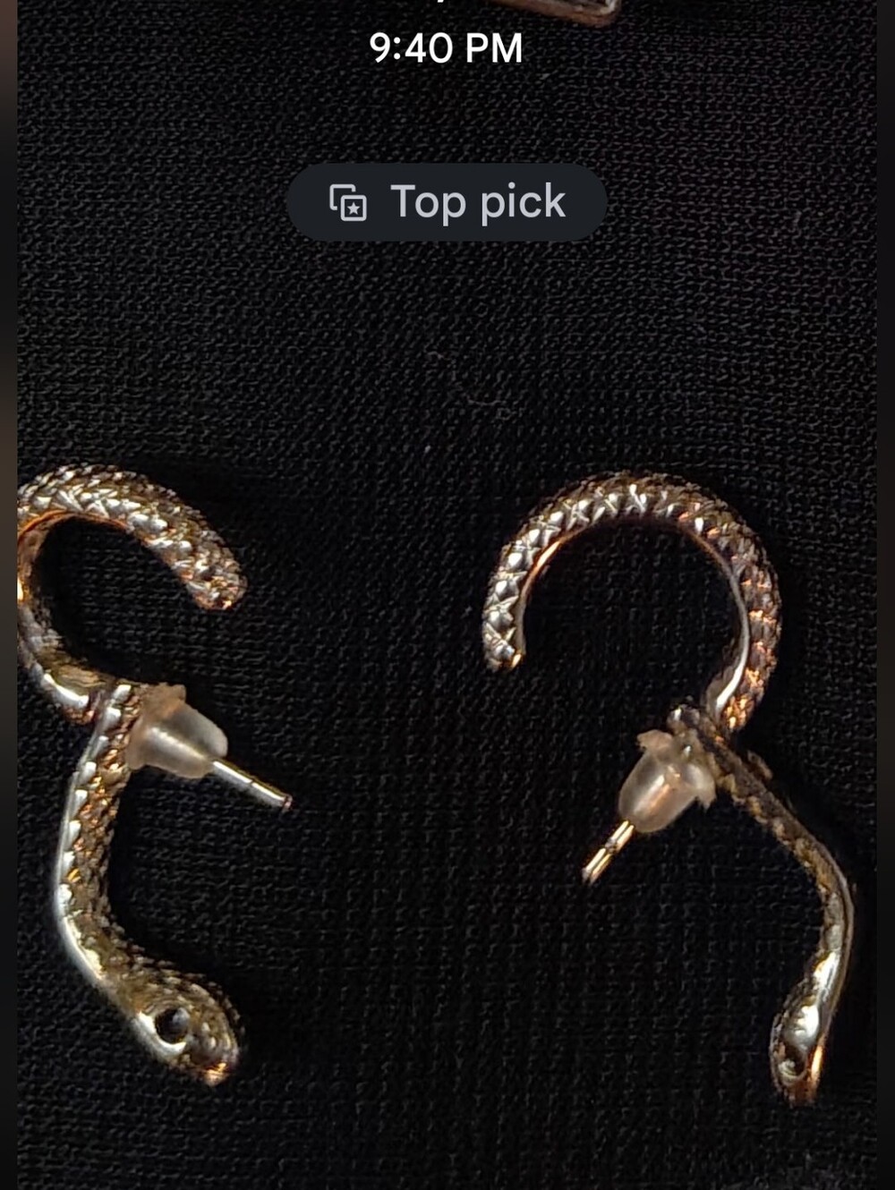 Snake-Style Textured Hoop Earrings in Silver Tone